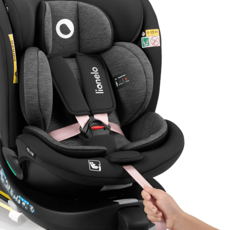LIONELO automobilinė kėdutė NAVY I-SIZE, Black pink,  40-150 cm., LO-NAVY I-SIZE 