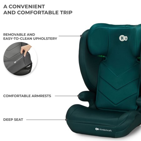 KINDERKRAFT automobilinė kėdutė I-SPARK 2 PLUS I-SIZE, 100-150 cm., Green, KCISPA02GREPL00 