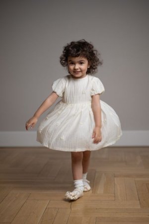 COCCODRILLO suknelė trumpomis rankovėmis, smėlio spalvos, WC6128201FGN-003-074, 74 dydis 