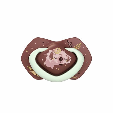CANPOL BABIES simetrinis silikoninis čiulptukas SLEEPY KOALA, 6-18m, pink, 2vnt., 22/659_pin 22/659_pin