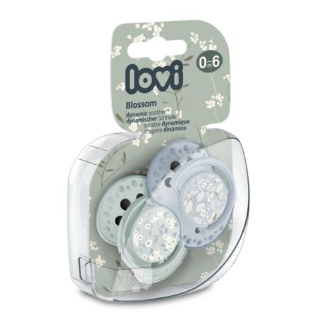 LOVI silikoniniai dinaminiai čiulptukai, Blossom Blue, 0-6m, 2 vnt., 22/921newboy 