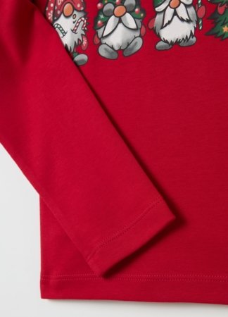 OVS marškinėliai ilgomis rankovėmis aukštu kaklu, raudoni, 140 cm, 002161180 