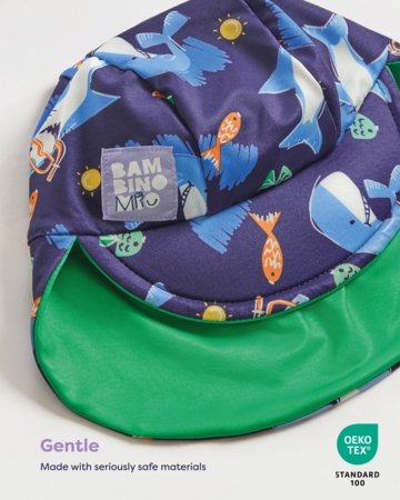BAMBINO MIO dvipusė paplūdimio kepurė nuo saulės 1-3 m., sand squad, SWHAT1-3YSAN 