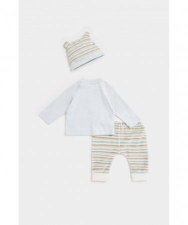 MOTHERCARE marškinėliai ilgomis rankovėmis, kelnės ir kepurė, CB782 606426