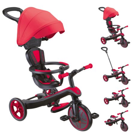 GLOBBER triratukas Trike Explorer 4in1, raudonas, 632-102 632-102