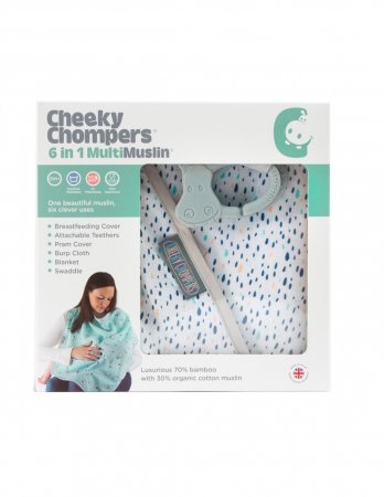 CHEEKY CHOMPERS skraistė žindymui PEARDROP MULTIMUSLIN, white, 782 782