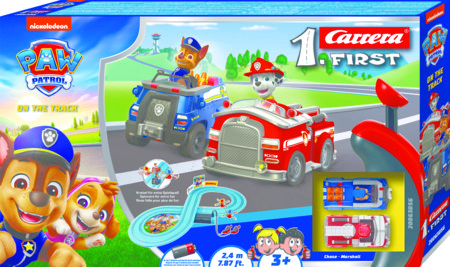 CARRERA PAW PATROL lenkynių rinkinys su 2 automobiliais, 2,4m, 20063056 