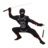 WIDMANN kostiumas Black Ninja (128 cm, 5-7 metų), 74526 