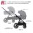 KINDERKRAFT universalus vežimas 2IN1 NEA 2.0, platinum grey, KSNEA002GRY2000 