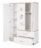 ROBA trijų durų spinta PIA, White/San Remo Oak, 60962 