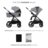 KINDERKRAFT universalus vežimas 2IN1 NEA 2.0, platinum grey, KSNEA002GRY2000 