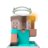 MINECRAFT RC valdoma figūrėlė Steve kasyklos vagonėlyje, JMT40 