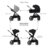 KINDERKRAFT universalus vežimas 2IN1 NEA 2.0, midnight black, KSNEA002BLK2000 